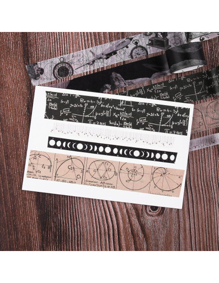 Juego de Cinta Washi Dizdkizd 20 Rollos Negro 5-25mm para Manualidades Juego de Cinta Washi Dizdkizd 20 Rollos Negro 5-25mm para Manualidades