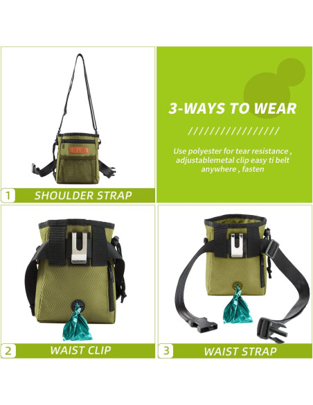 Bolsa de Entrenamiento para Perros KHPR Verde Militar Bolsa de Entrenamiento para Perros KHPR Verde Militar