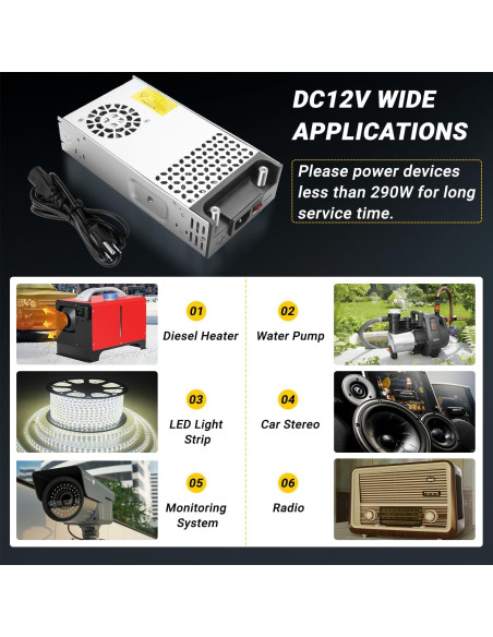 Convertidor 12V 360W 30A Yaheeda CA a CC para Bomba y LED Convertidor 12V 360W 30A Yaheeda CA a CC para Bomba y LED