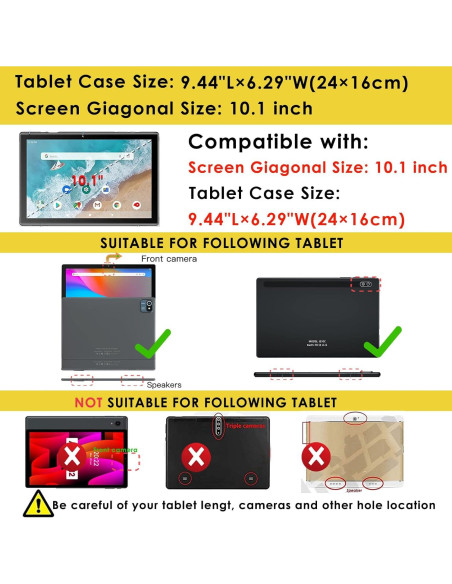 Funda de Silicona DETUOSI para Tableta 10.1" con Correa y Lápiz Funda de Silicona DETUOSI para Tableta 10.1" con Correa y Lápiz