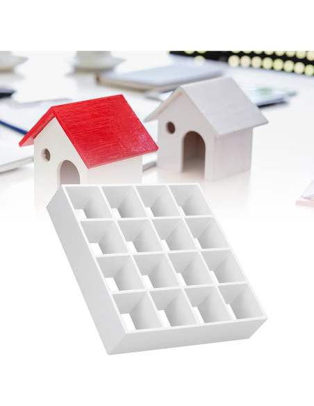 Estante de Almacenamiento para Casa de Muñecas Agatige 16 Celdas Blanco Estante de Almacenamiento para Casa de Muñecas Agatige 16 Celdas Blanco