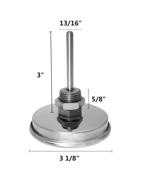 Termómetro de Parrilla DOZYANT 3 1/8" Acero Inoxidable Termómetro de Parrilla DOZYANT 3 1/8" Acero Inoxidable