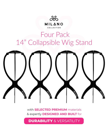 Soporte Plegable para Pelucas Milano - Paquete de 4, Ligero y Portátil Soporte Plegable para Pelucas Milano - Paquete de 4, Ligero y Portátil