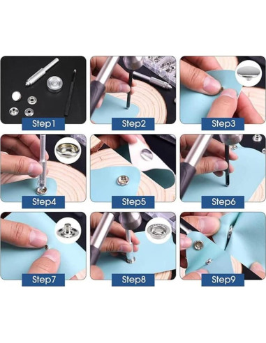 Kit de 60 Broches de Metal BetterJonny 15mm Negro para DIY