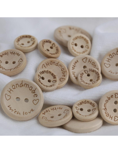 150 Botones de Madera Hechos a Mano MASONEE - Redondos 15-25mm 150 Botones de Madera Hechos a Mano MASONEE - Redondos 15-25mm