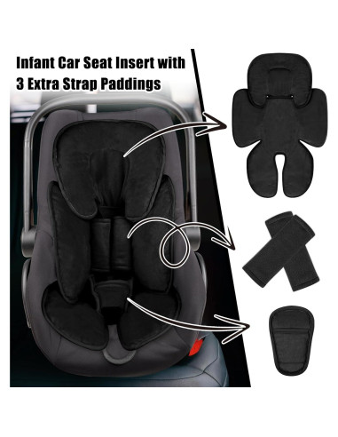 Cojín Soporte para Asiento de Automóvil Bebé GFU Negro 2 en 1