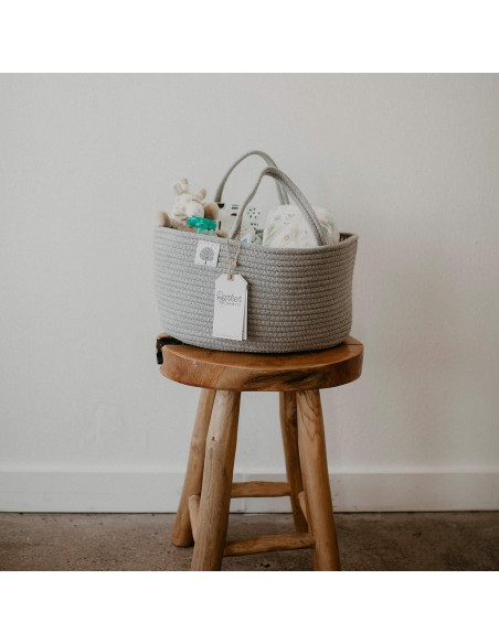 Organizador de Pañales Parker Baby Co. - Caddy de Algodón Gris Organizador de Pañales Parker Baby Co. - Caddy de Algodón Gris