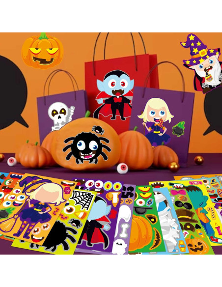 Calcomanías de Halloween DUJAA 48 Piezas para Niños Calcomanías de Halloween DUJAA 48 Piezas para Niños