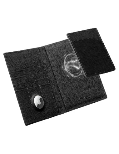 Portafolios de Pasaporte de Cuero XquiziFit Negro RFID