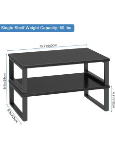 Soporte Elevador para Monitor Doble NORCEESAN Negro 80cm 2