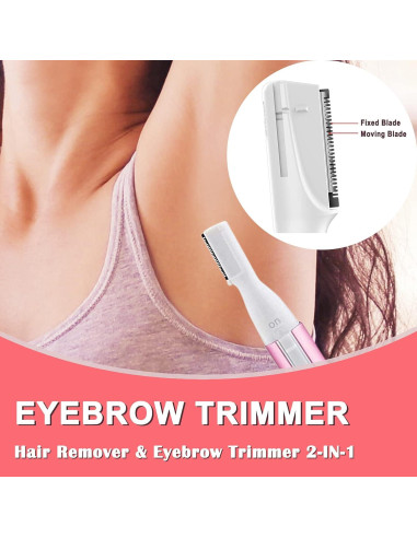 Recortador de Cejas Eléctrico ROSARDEN Rosa, Mini Epilador Facial