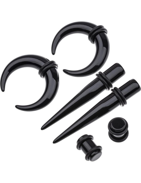 Kit de Estiramiento de Orejas Memsion 54 Piezas 14G a 00G Kit de Estiramiento de Orejas Memsion 54 Piezas 14G a 00G