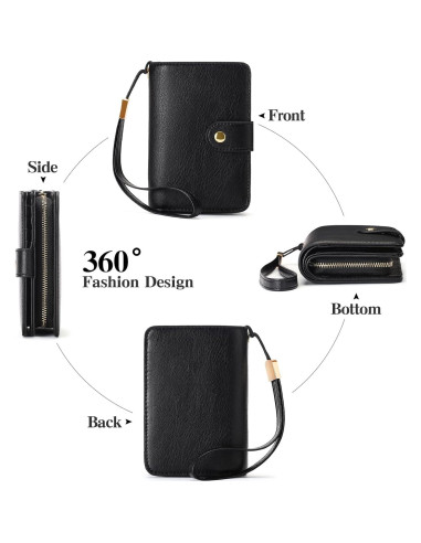 Cartera Pequeña GAEKEAO para Mujeres con Bloqueo RFID de Cuero