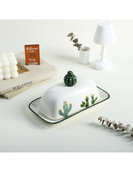 Plato de Mantequilla Cerámica Bicuzat 19 cm Cactus Vintage Plato de Mantequilla Cerámica Bicuzat 19 cm Cactus Vintage