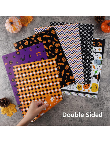MIAHART Conjunto de Papel de Patrón Halloween 60 Hojas A5