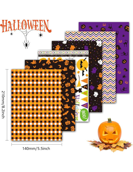 MIAHART Conjunto de Papel de Patrón Halloween 60 Hojas A5 MIAHART Conjunto de Papel de Patrón Halloween 60 Hojas A5