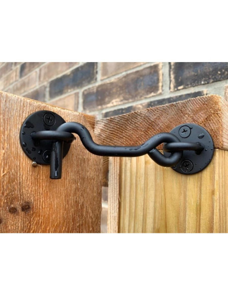 Gancho y Pestillo de Privacidad Raswik 10 cm Negro Gancho y Pestillo de Privacidad Raswik 10 cm Negro