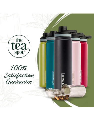 Tazón de Té Aislado The Tea Spot 22oz Acero Inoxidable Negro