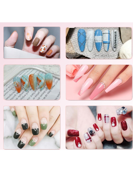 Juego de 9 Pinceles para Arte de Uñas HomTop - Doble Punta Juego de 9 Pinceles para Arte de Uñas HomTop - Doble Punta