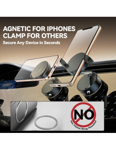 Soporte para Teléfono de Coche ENGSHARDE Magnético 2 en 1 Negro