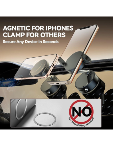 Soporte para Teléfono de Coche ENGSHARDE Magnético 2 en 1 Negro