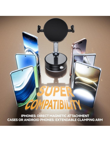 Soporte para Teléfono de Coche ENGSHARDE Magnético 2 en 1 Negro