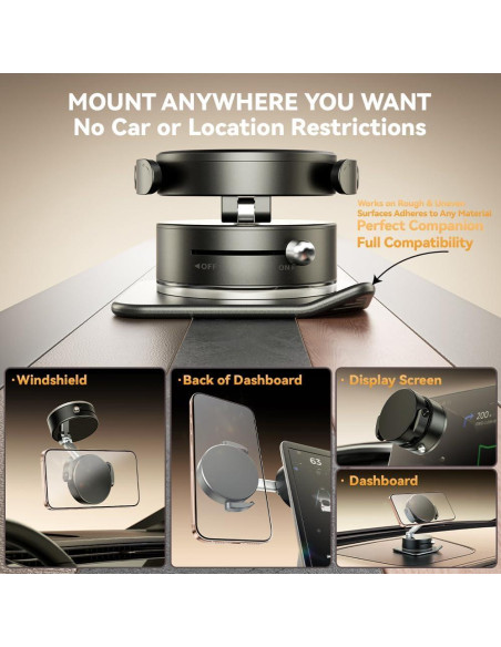 Soporte para Teléfono de Coche ENGSHARDE Magnético 2 en 1 Negro