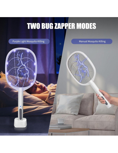 Raqueta Eléctrica Lulu Home 2-en-1 para Insectos 3000V USB