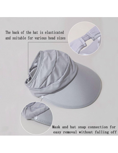 Sombrero de Sol Plegable UV Protección para Mujeres - Negro
