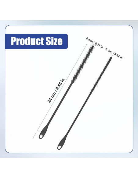 2 Cepillos Limpiadores de Pajitas de Silicona XIHIRCD 24cm 2 Cepillos Limpiadores de Pajitas de Silicona XIHIRCD 24cm