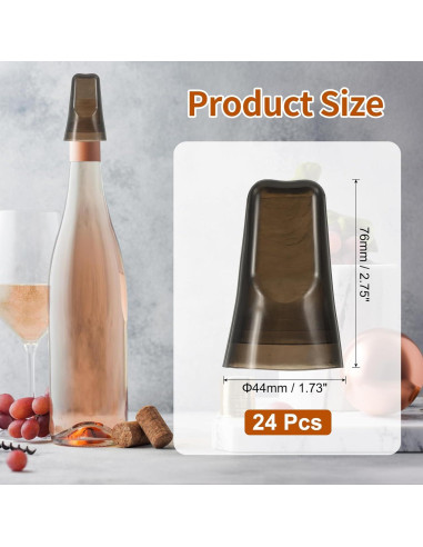24 Tapas de Vertido Universales uxcell - Cubiertas para Botellas de Licor, Negro