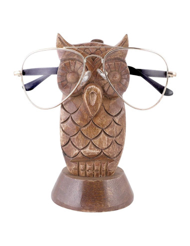 Soporte de Gafas de Madera EARTHLY HOME Búho Clásico 14.6 cm