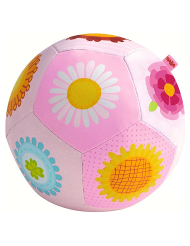 Pelota Suave HABA 14 cm para Bebés 6-12 Meses Rosa