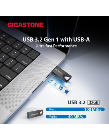 GIGASTONE Z70 32GB 2 Pack USB 3.2 Flash Drives Metal Impermeable