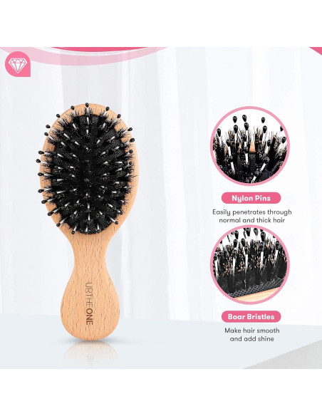 Cepillo de Pelo Mini URTHEONE 6 Pcs Cerda de Jabalí Viaje Cepillo de Pelo Mini URTHEONE 6 Pcs Cerda de Jabalí Viaje