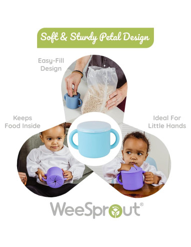 Set de 2 Tazas de Snack WeeSprout Silicona Grado Alimenticio