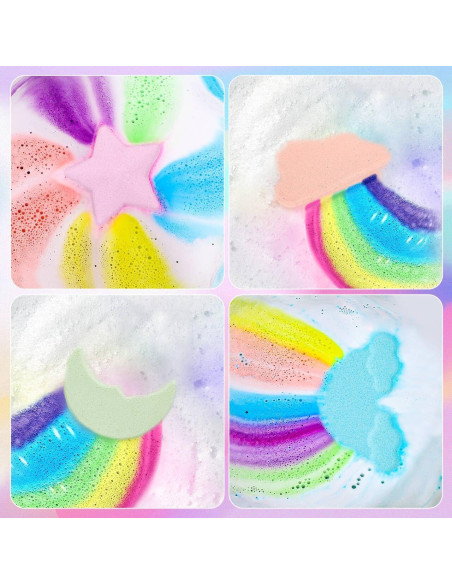 Bolas de Baño Arcoíris para Niños - 4 Pcs Hechas a Mano Bolas de Baño Arcoíris para Niños - 4 Pcs Hechas a Mano