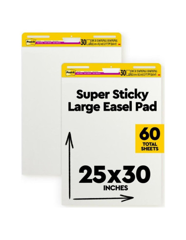 Post-it Super Sticky Easel Pad 63.5 x 76.2 cm Blanco 30 Hojas - 2 Pads