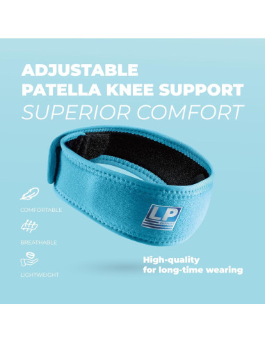 Correa Patelar LP SUPPORT para Alivio de Dolor de Rodilla - Talla Única Azul
