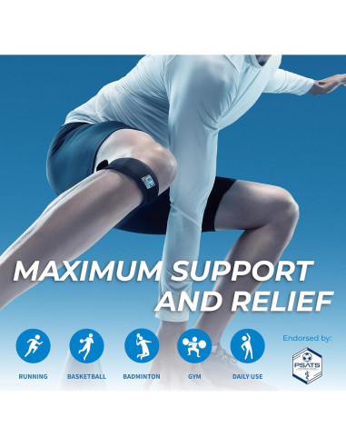 Correa Patelar LP SUPPORT para Alivio de Dolor de Rodilla - Talla Única Azul