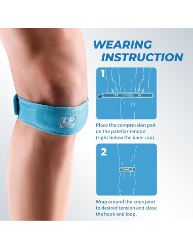 Correa Patelar LP SUPPORT para Alivio de Dolor de Rodilla - Talla Única Azul