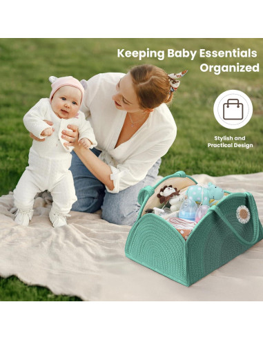 Caddy Organizador de Pañales JMBNH Verde Plegable 22.1cm