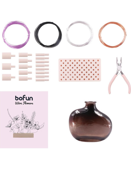 Kit de Manualidades BoFUN para Flores de Alambre - 4 Alambres de 5m Kit de Manualidades BoFUN para Flores de Alambre - 4 Alambres de 5m