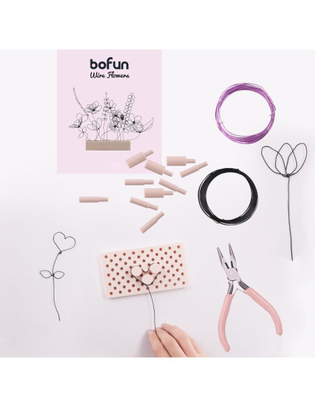Kit de Manualidades BoFUN para Flores de Alambre - 4 Alambres de 5m Kit de Manualidades BoFUN para Flores de Alambre - 4 Alambres de 5m
