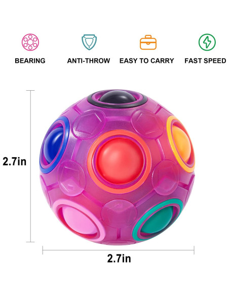 Bola Mágica Arcoíris Vdealen - Juego Antiestrés 7 cm - Paquete de 4 Bola Mágica Arcoíris Vdealen - Juego Antiestrés 7 cm - Paquete de 4