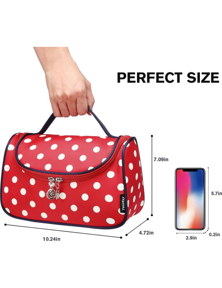 Bolsa de Cosméticos de Viaje Yeiotsy - Organizador Lunares 26x18x12cm Bolsa de Cosméticos de Viaje Yeiotsy - Organizador Lunares 26x18x12cm