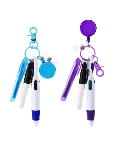 Set de 10 Mini Resaltadores y Bolígrafos Retráctiles Whaline