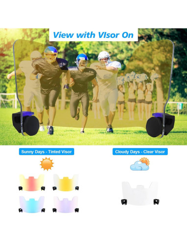 Visera de Fútbol Clara ZAKVOP con Clips - Protección Ocular
