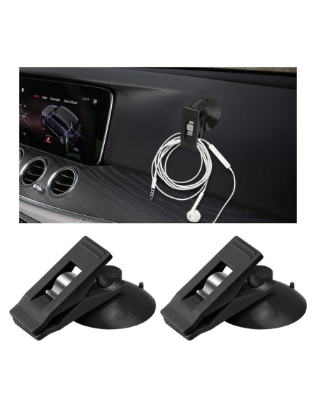 Clip de Billetes con Ventosa Dickno - 2 Pcs Negro Multifuncional Clip de Billetes con Ventosa Dickno - 2 Pcs Negro Multifuncional