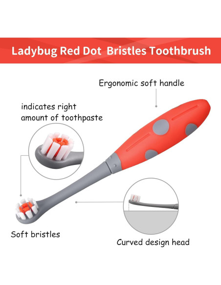 Cepillo de dientes Mombella Mariquita para niños 2-4 años Cepillo de dientes Mombella Mariquita para niños 2-4 años